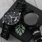 Engraved Design Black Chronograph Watch Men's Watch