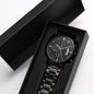 Engraved Design Black Chronograph Watch Men's Watch