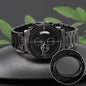 Engraved Design Black Chronograph Watch Men's Watch