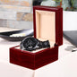 Engraved Design Black Chronograph Watch Men's Watch
