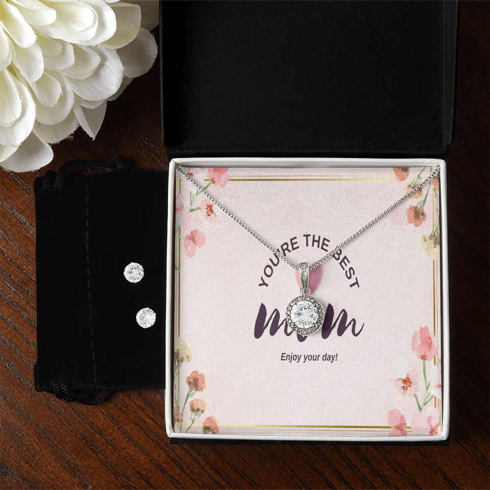 Mother' Day Gift Set Eternal Hope Necklace and Cubic Zirconia Earring Set