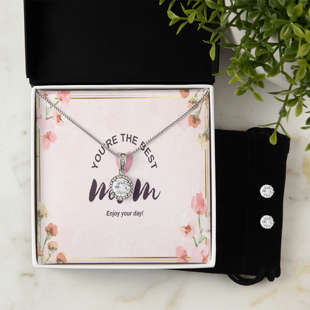 Mother' Day Gift Set Eternal Hope Necklace and Cubic Zirconia Earring Set
