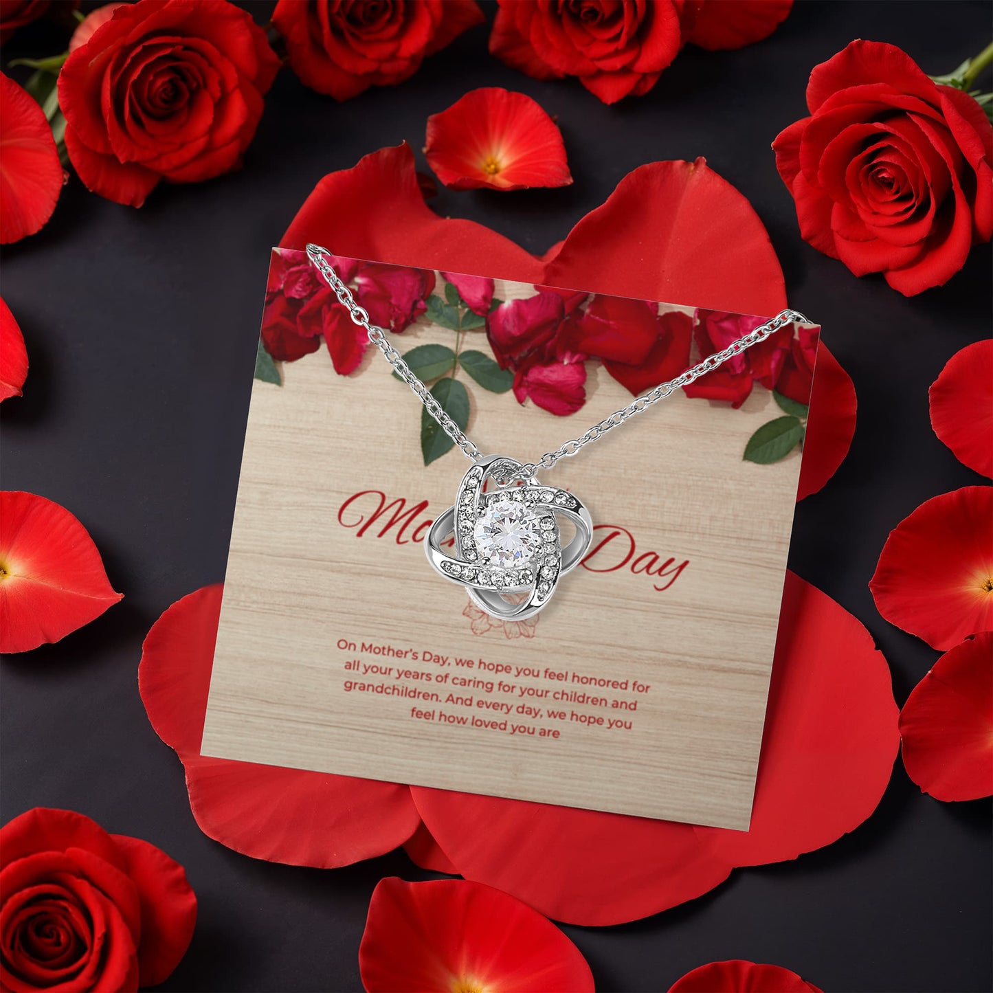 Mother's Day Love Knot with rotating Rose Gift Box
