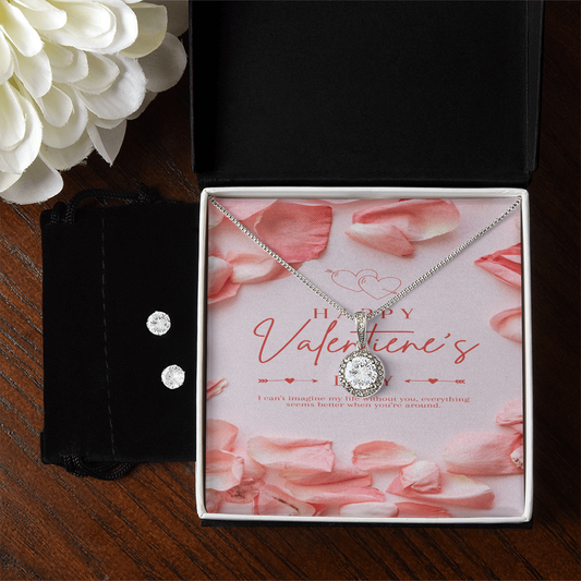 Valentines Eternal Hope Necklace and Cubic Zirconia Earring Set